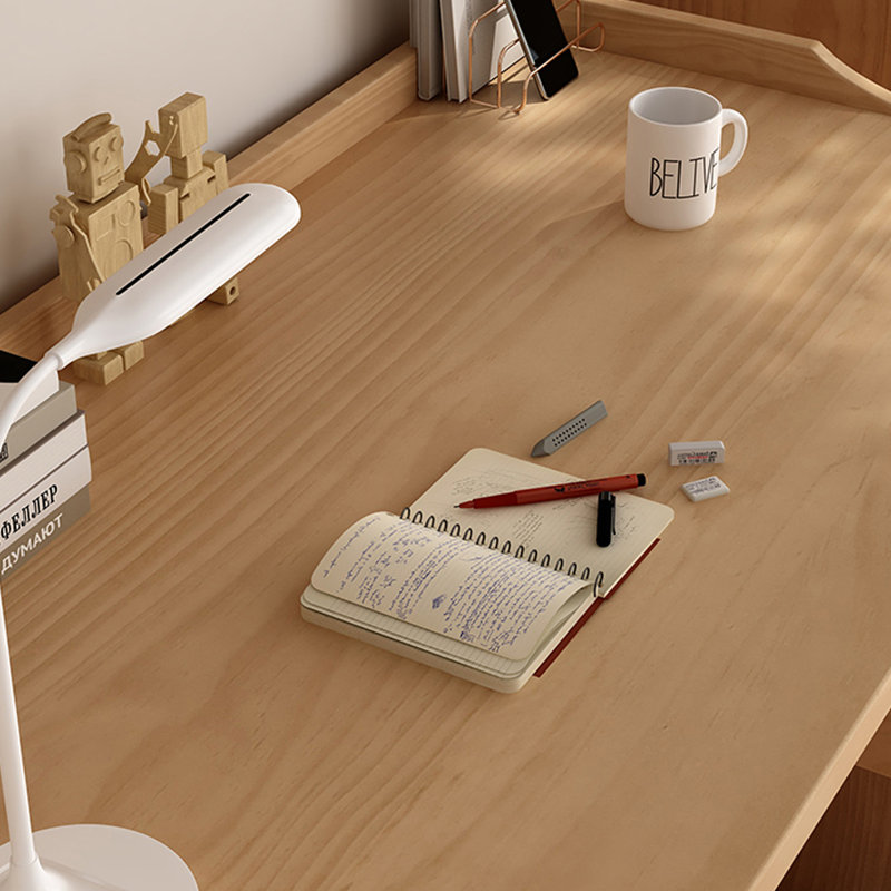 Bureau de direction rectangulaire en bois massif avec 1 tiroir Burlywood, H 29,53 po x l 55,12 po x P 23,62 po