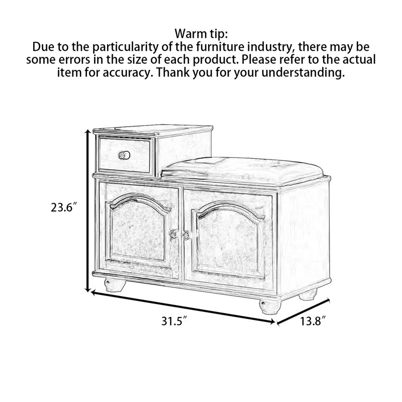 Armoire à chaussures en bois d'hévéa massif avec sièges