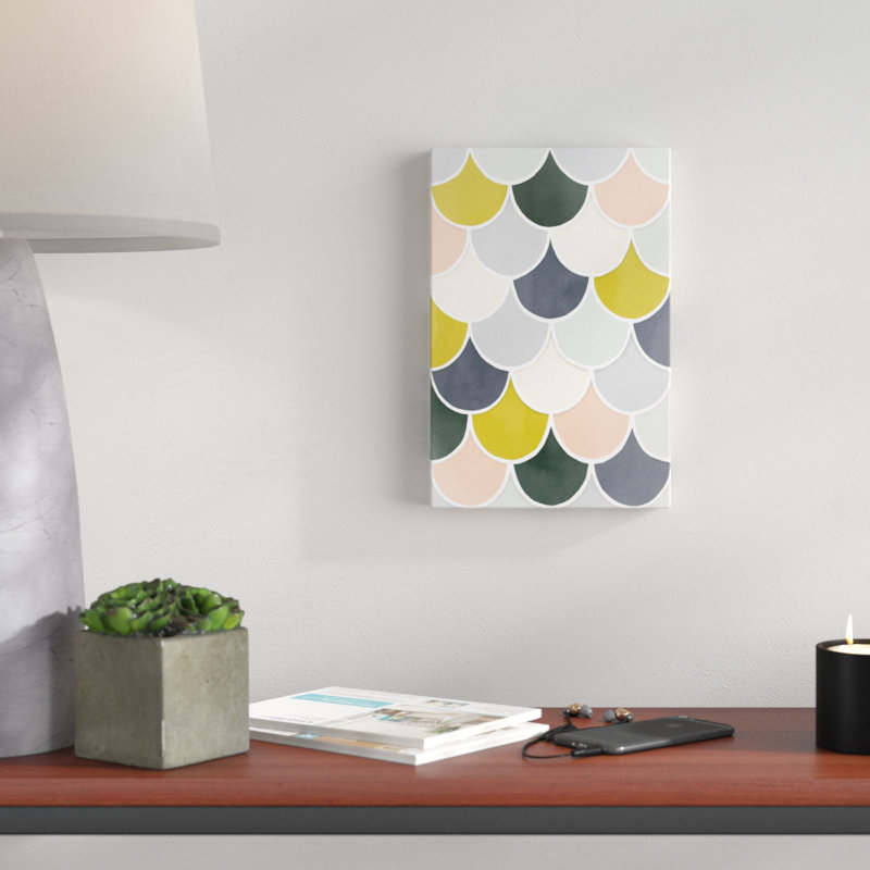 «Pastel Scallops II», peinture sur toile, H 12 po x l 8 po