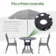 Table de salle à manger ronde Nicole de 84 cm (33 pouces) pour patio, jardin, extérieur, noire
