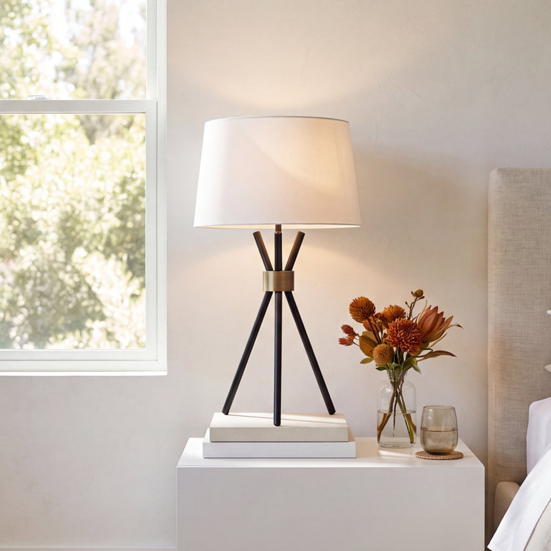 Carmine Metal Tripod Lamp