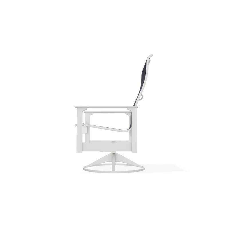 Leeward Polymer Outdoor Lounge Chair, Moments Navy, Snow