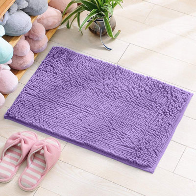 Ultra-Soft Chenille Bath Mat & Door Mat - Absorbent, Quick-Dry, Anti-Skid and Machine-Washable Floor