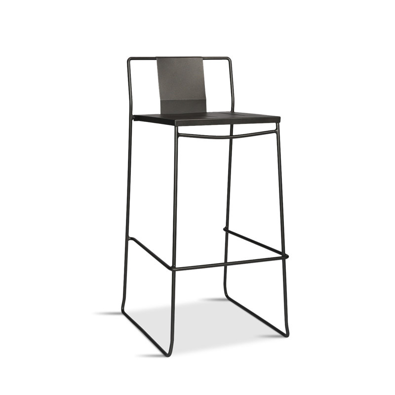 Frank Outdoor Bar Stool, Matte Coal