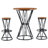 Industrial Style Bar Set with Walnut Wood Grain Top-1566711832