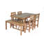 Ensemble de table de salle à manger 6 pièces en bois avec 4 chaises et 1 banc-463115072