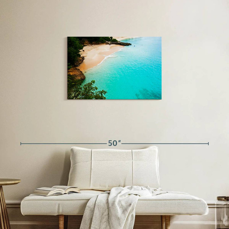 Gillard, plage de sable blanc, Anguilla, H 20 po x l 30 po