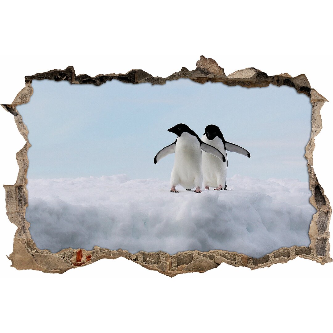 Niedliche Adeliepinguine auf einer Eisscholle Wandsticker