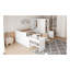 Lit plateforme double en bois avec 6 tiroirs, tablettes, bureau et garde-robe, blanc-1558183062