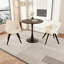 3-Piece Dining Table Set with 2 leather chairs and metal legs-1970500930-1970500934