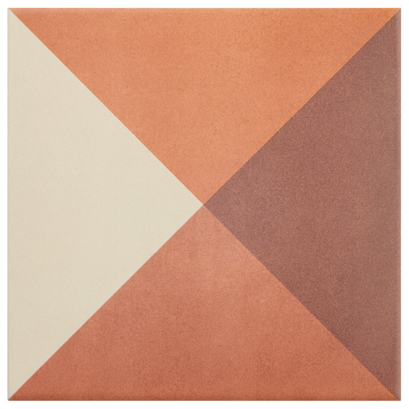 Elizabeth Sutton Art Geo 8x8 Matte Encaustic Look Porcelain Tile, Cement Deco Meadow Green