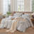 MooMee Striped Duvet Cover Set 100% Washed Cotton Linen Like Textured-111720999-114985966