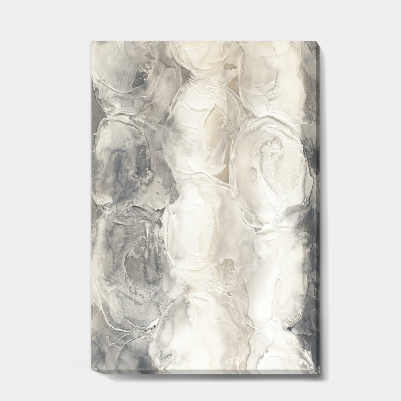Toile abstraite, reproduction de cercle gris, cercles gris I, H 32 po x l 16 po x P 1 po
