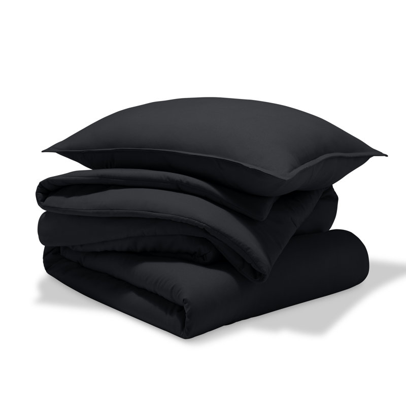 Twin/Twin XL Down Alternative Track Stitch Comforter Set, Black
