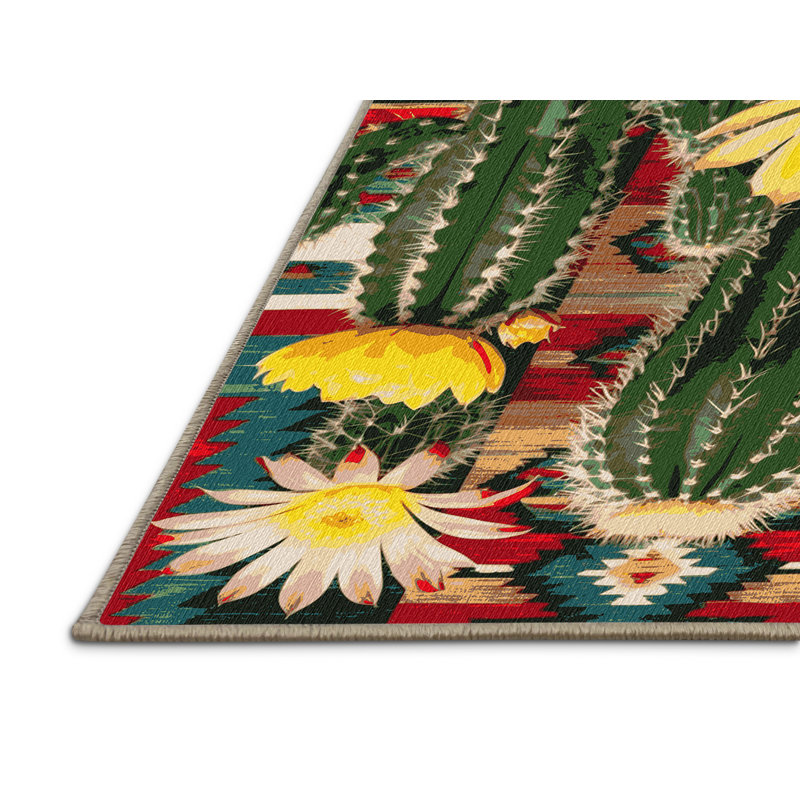  Tapis lavable Cactus Garden Southwestern, Rectangulaire 2 pi x 3 pi