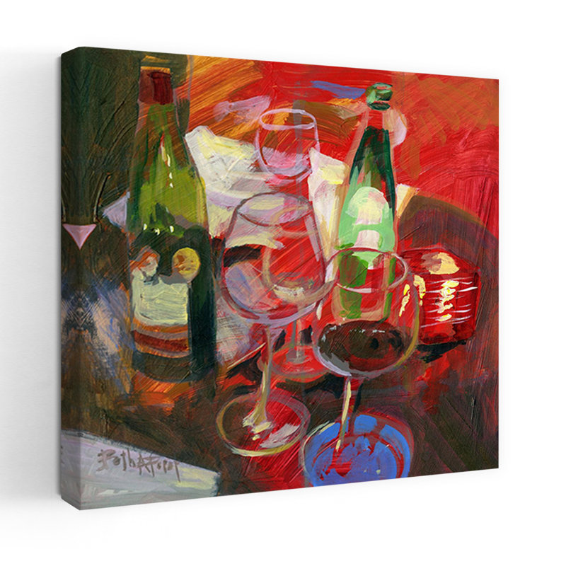 Vin Rouge, vin rouge, art contemporain, H 24 po x l 24 po