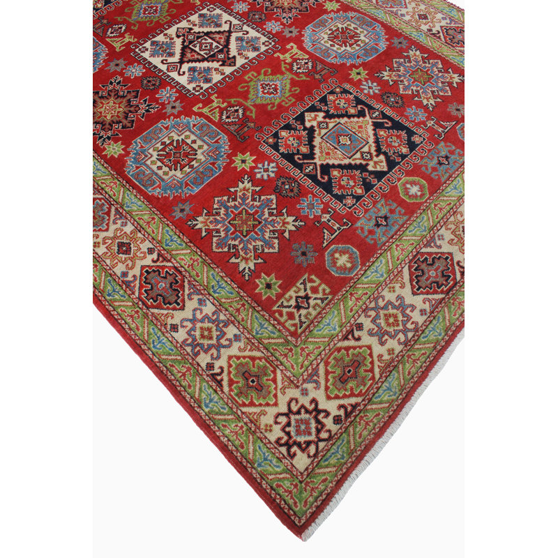 Aquino One-of-a-Kind 5'11" X 8'8" Wool Area Rug in Red