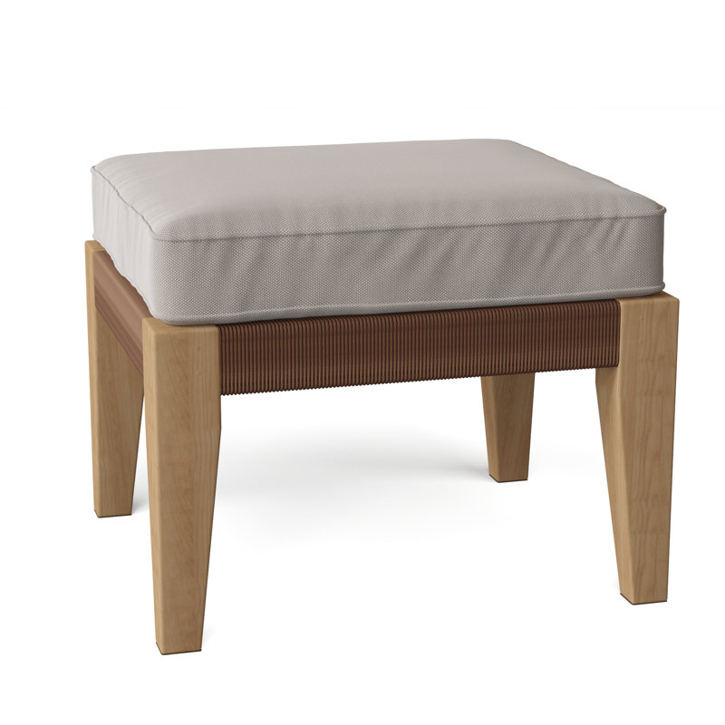 Hadley Outdoor Ottoman, Sailcloth Seagull, Hadley Hemp