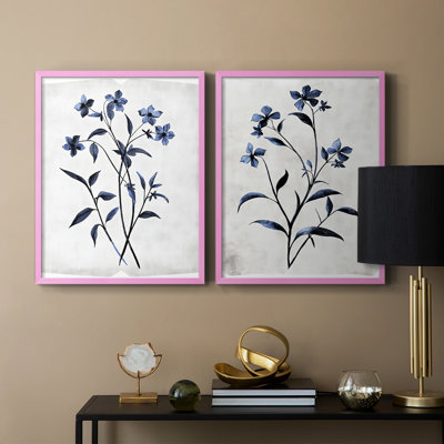 Série FLORAL - Impression encadrée de qualité supérieure - Prêt à accrocher - aucun clou requis - aucun clou requis