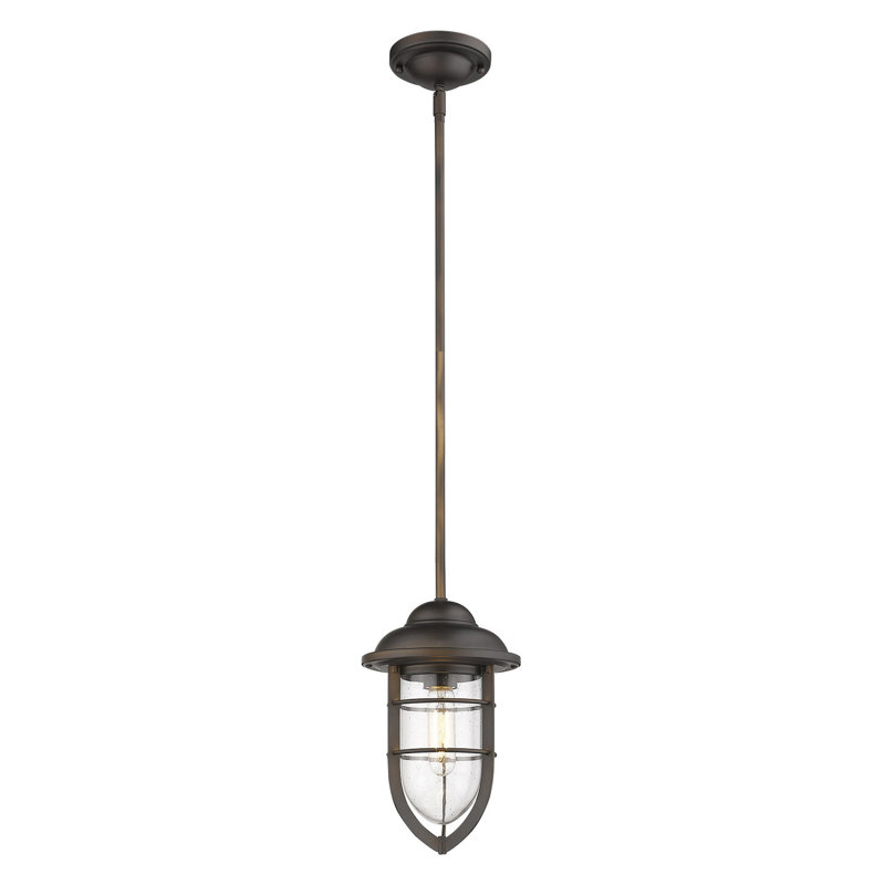 Luminaire suspendu 1 lumières simple urn Hitchcock, Bronze frotté à l'huile