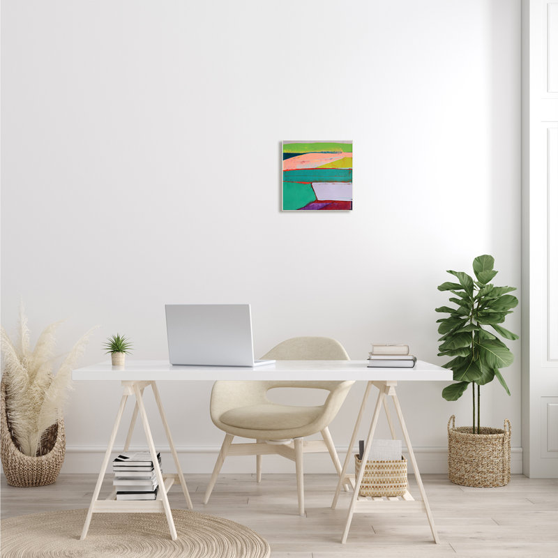 Radiant abstrait - peinture sur toile, Plaque murale, H 12 po x l 12 po x P 0,5 po