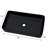 Rectangular Black Vessel Ceramic Bathroom Sink 24"X13.5", European Contemporary Style, Low Water Absorption, Smooth Surface, Above Counter Installation Inspired Finish, Setup