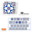Marrakech Cobalt Blue Vintage Mix Tile Sticker - 15cm x 15cm-38785770