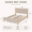Lit tapissier moderne moderne, double, lin beige-129912534-129912537