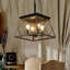 Lustre suspendu industriel 16 lumières à 4 lumières, cage en métal moderne, lumière suspendue réglable pour la salle à manger-386531131