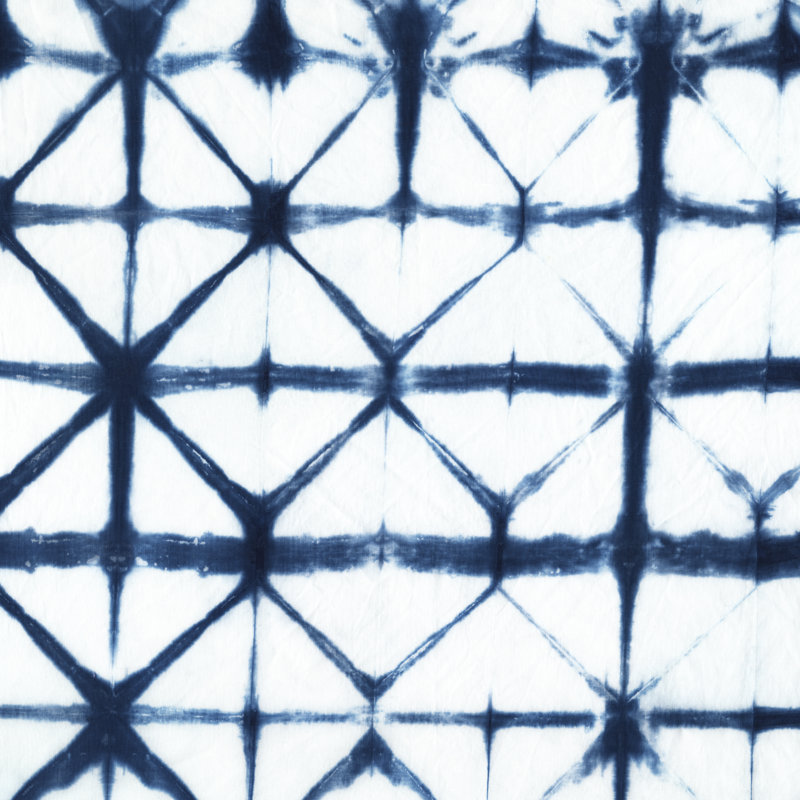 «Indigo Tiles VIII», peinture sur toile, H 12 po x l 12 po, Toile tendue