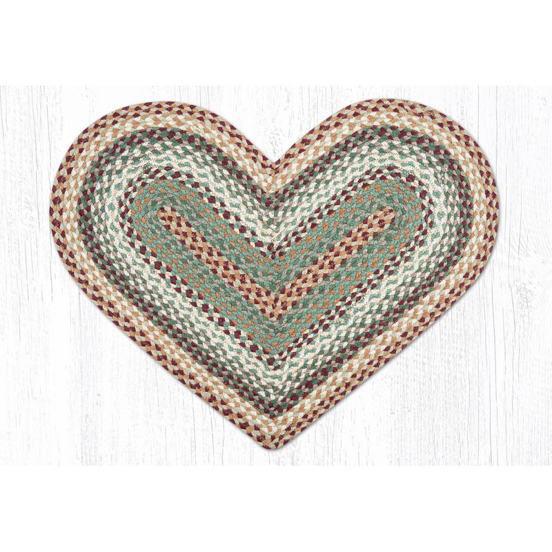 Tapis tressé terre / babeurre Earth, Vert / Rouge / Brun