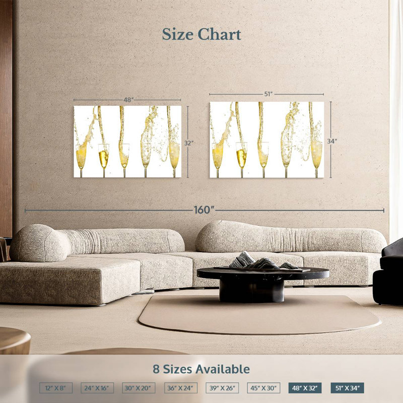 Yarlin Champagne Streams, 34" H x 51" W