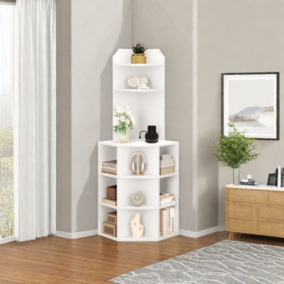 Ebern Designs Corner Shelf With USB Ports & Outlets by Ebern Designs