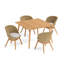 Tulle Outdoor 5 - Piece Teak Dining Set with Cushions-809711610