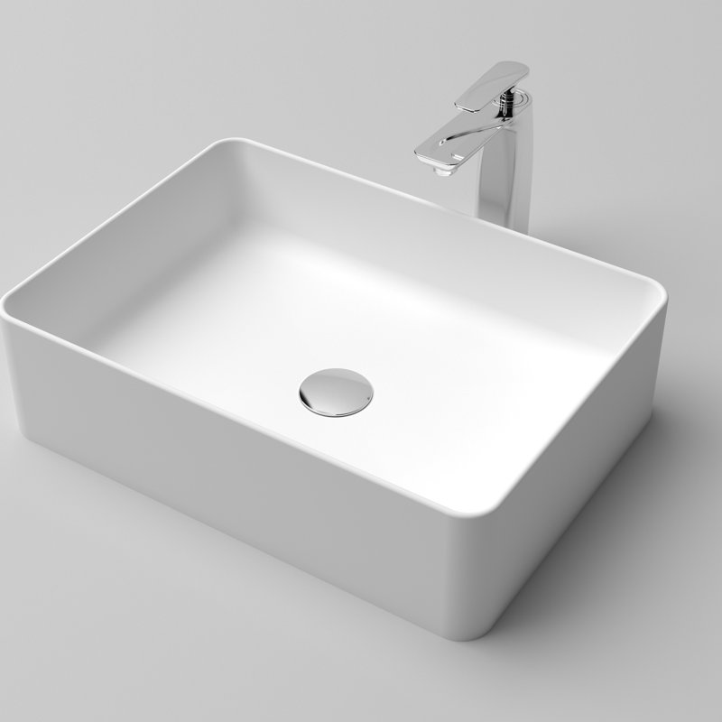 Lavabo vasque de salle de bain blanc mat 20 po x 14 po - Facile à installer et à entretenir