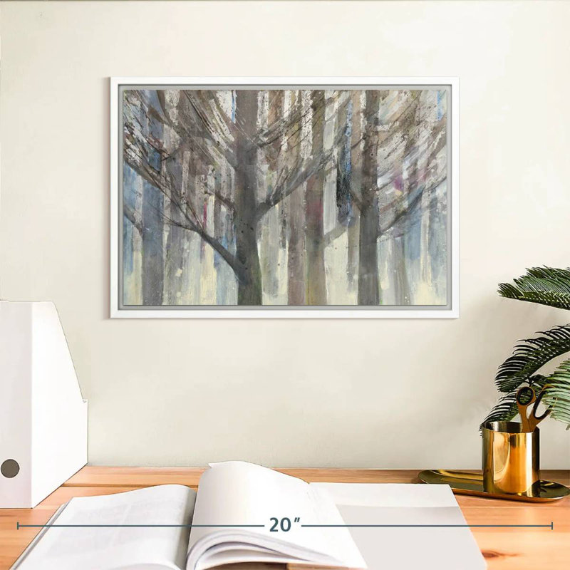 Lumière forêt, Cadre flottant blanc, 13 po x 9 po