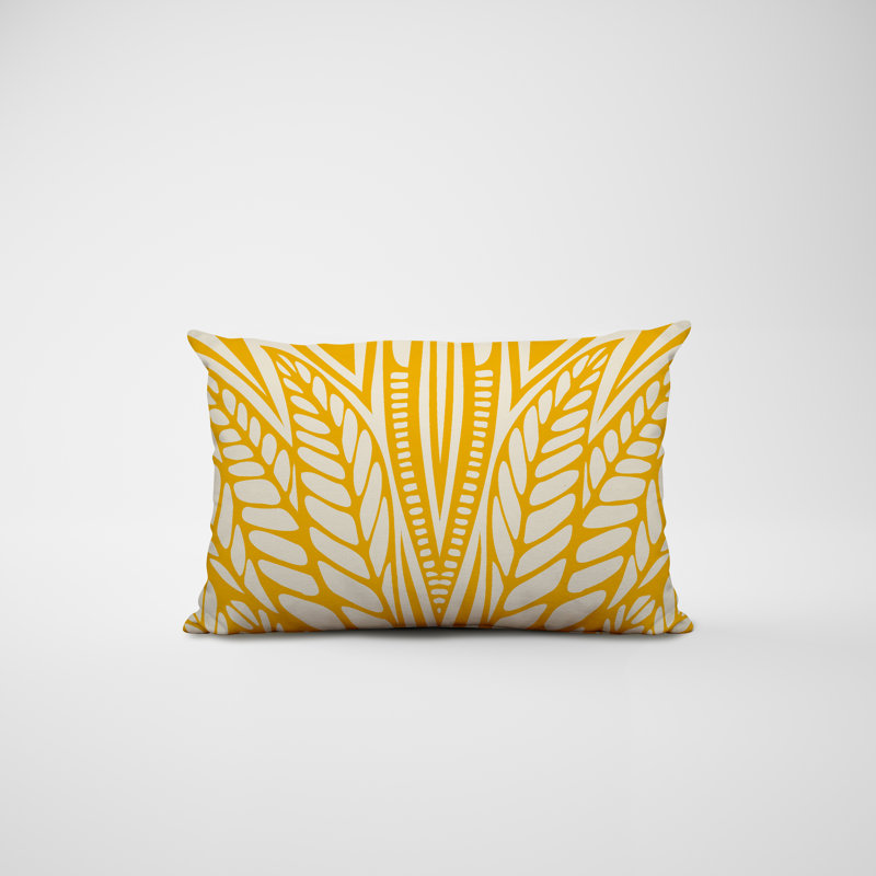 Housse et insert de coussin rectangulaire en polyester pour l'intérieur et l'extérieur, Jaune