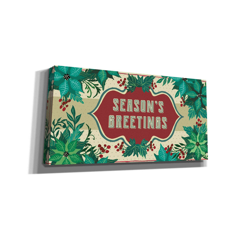 «Nostalgic Season's Greetings» par Cindy Jacobs, art mural sur toile, H 12 po x l 24 po