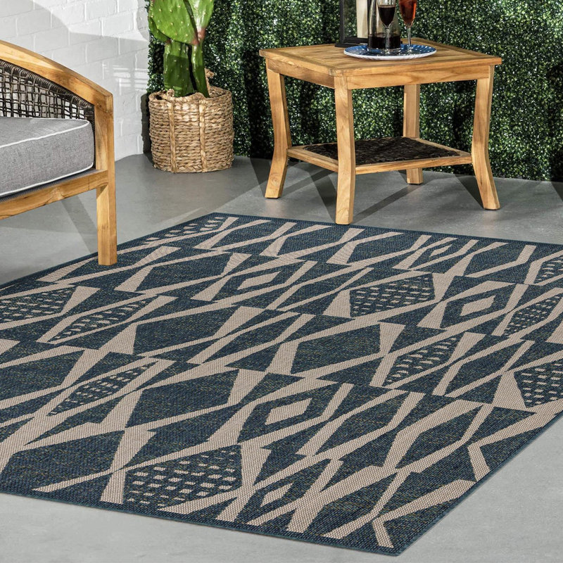Geometric Indoor / Outdoor Rug, Square 10'