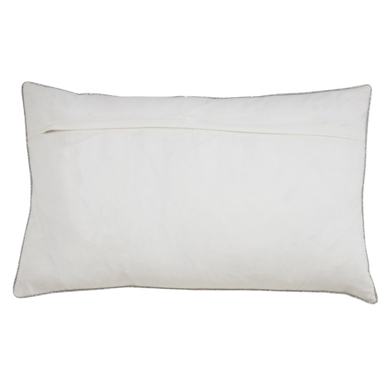 Housse et insert pour coussin lombaire de la collection Lustrous, Plumes, Argent