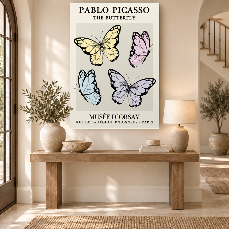 "Pastel Butterfly", exposition rétro, art mural sur toile, H 30 po x l 20 po