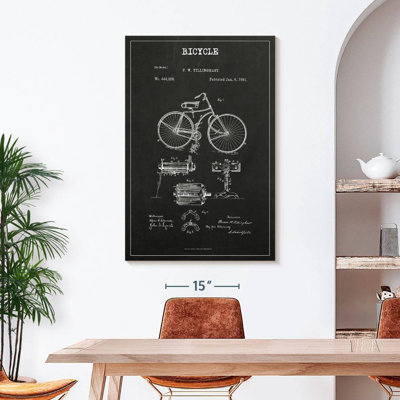 Bicyclette rétro brevet sur toile