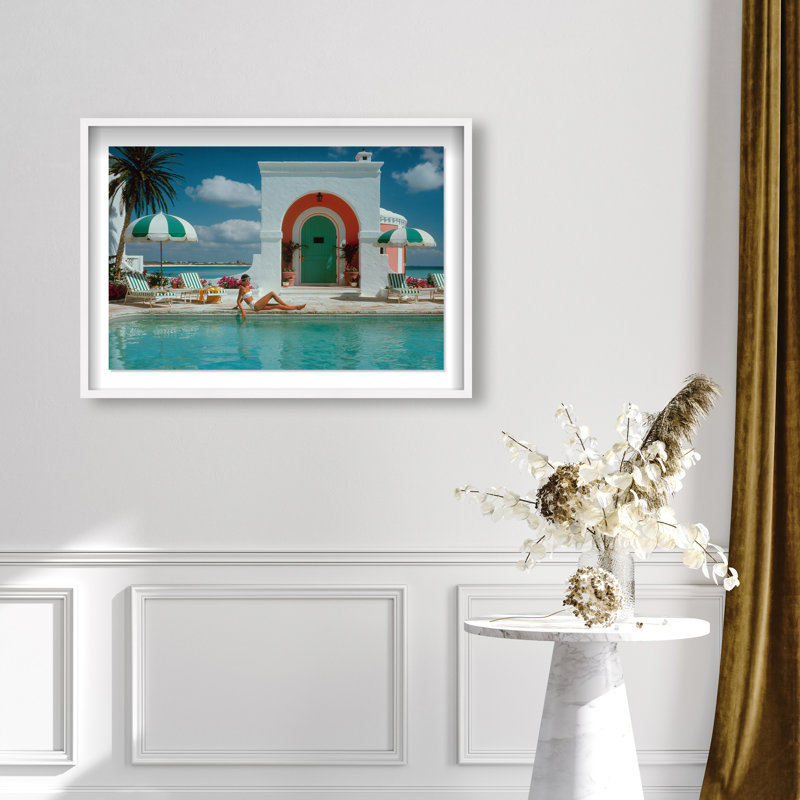 Summer Stillness Shadowbox Fashion Print by Oliver Gal, Black Frame, 15 x 10, 16.5"H x 11.5"W, White Shadowbox
