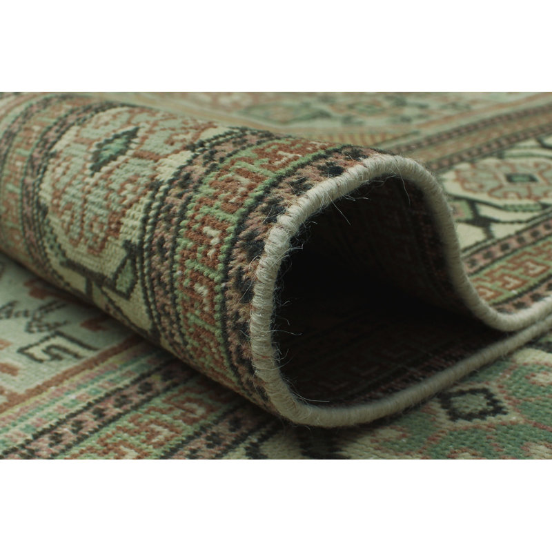 Tapis unique en laine noué à la main 6 pi 5 po x 9 pi 9 po ivoire Maeby