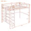Lit mezzanine en métal avec tablettes à 4 niveaux et rangement-635828881-635828885