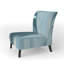 Fauteuil de chambre rembourré bleu Modern Water I