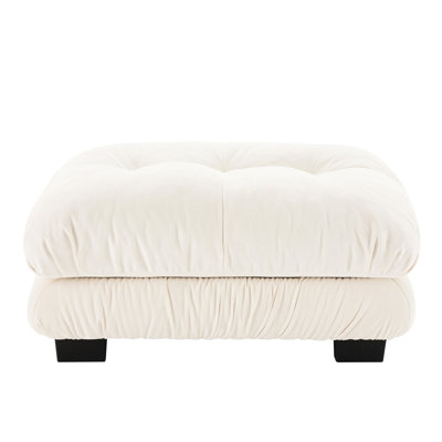 27 - Blanc avec structure en bois massif et tissu chenille respirant pour un confort douillet