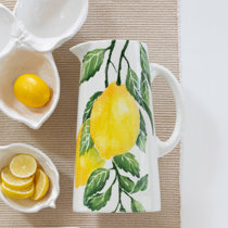 Enamel Yellow Splatter Pitcher