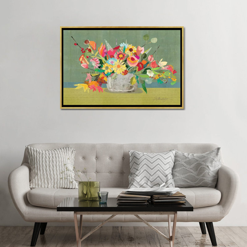 Pièce maîtresse de ferme par Traci Anderson - reproduction d'art, H 32 po x l 48 po x 1,5 po, Toile encadrée d'or, Aucun mat
