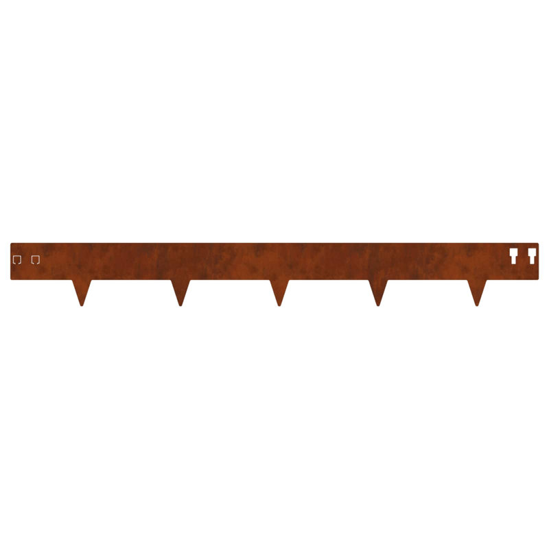 100 cm W Steel Lawn Edging Fencing, 12cm H x 100cm W, Rusty